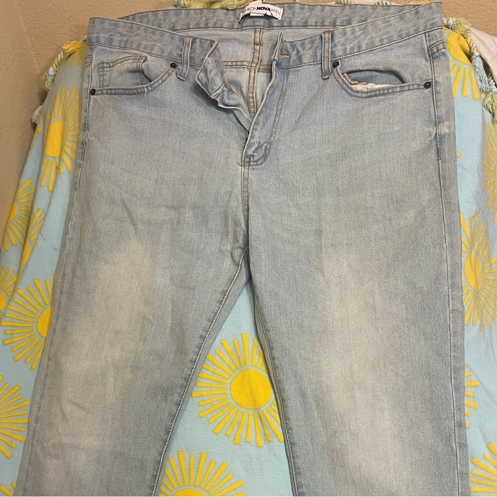 Fashion Nova Blue Slim Straight Jeans